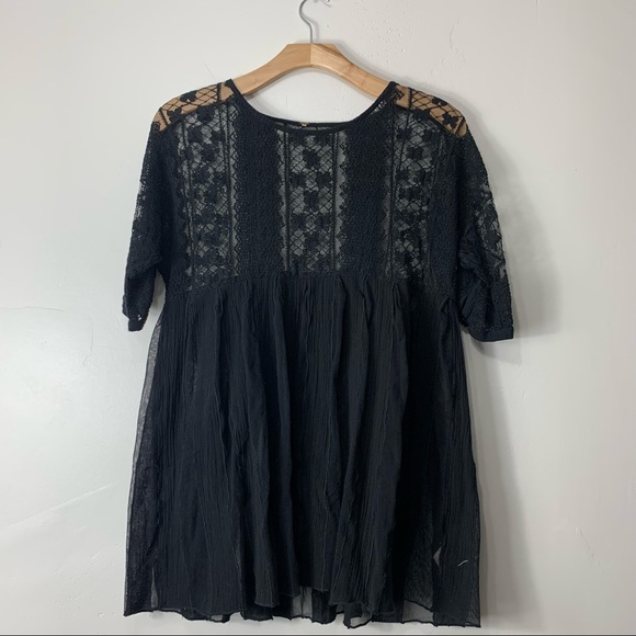 Free People Tops - Free people black semi sheer top